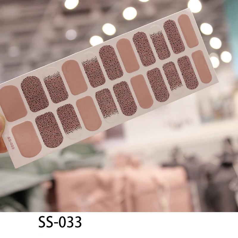 SS033 22 подсказки/лист Корея Модный цветной стикер для ногтей Французский на весь ноготь обертывания лак для ногтей Наклейка японский дизайн ногтей Предварительно Разработанный Прямая поставка - Цвет: SS033