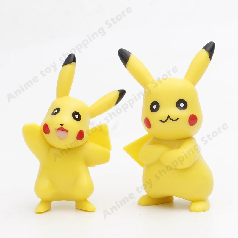 12pcsset 8cm pokemon dolls anime toy pikachu action toy figure toys model ornaments anime toys figures for kids christmas gifts free global shipping
