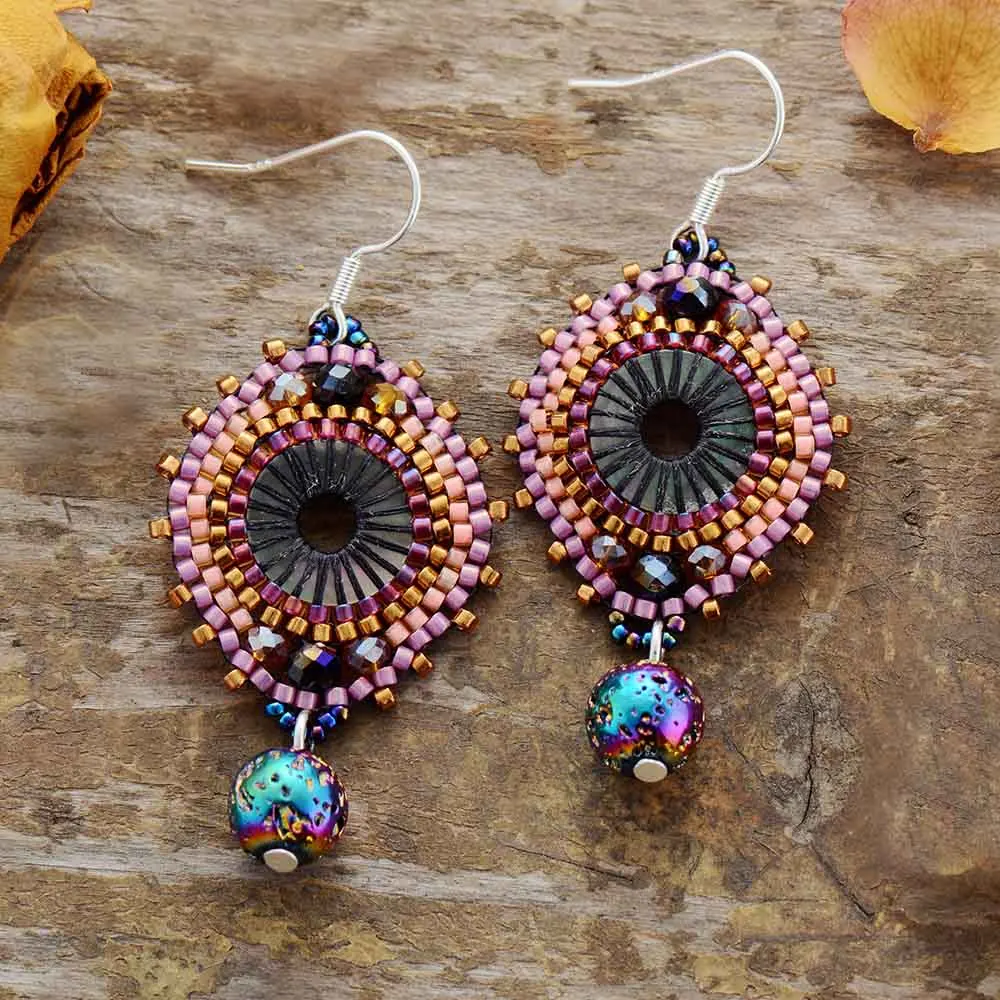 Серьги женские модные бисер лава камень Прямая поставка|Серьги-подвески| |