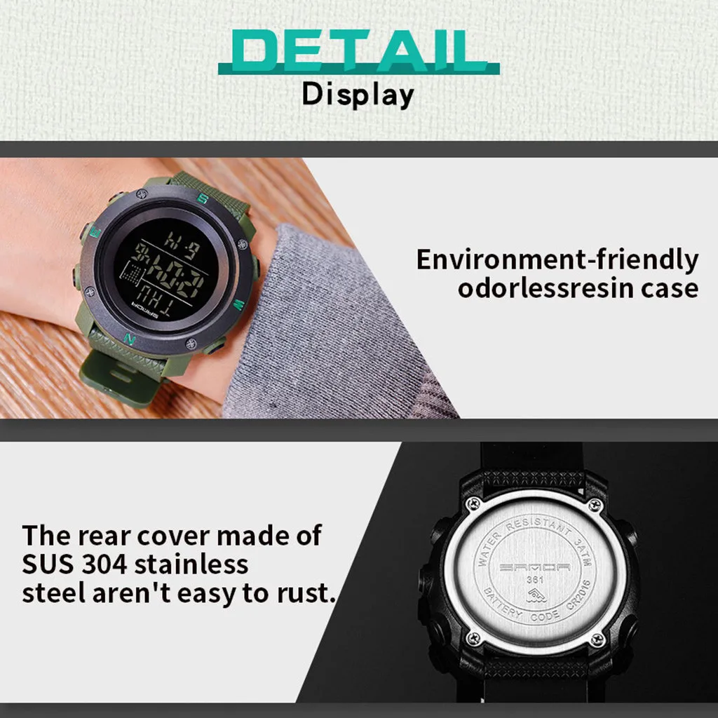 

2021 Fashion Trend Waterproof Sports Watch Youth Digital Couple Watch Men Women Casual Military Strap Multifunction Date Clock
