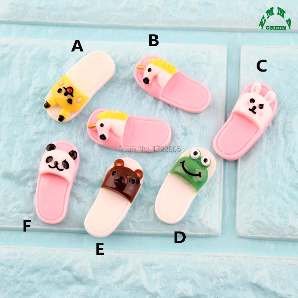 Бусины талисманы для слайма милые детские тапочки кабошон из смолы кавайная