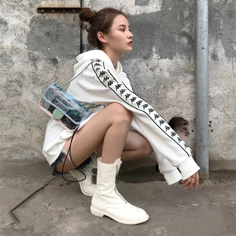 Женские ботильоны из мягкой кожи на плоской подошве с молнией спереди