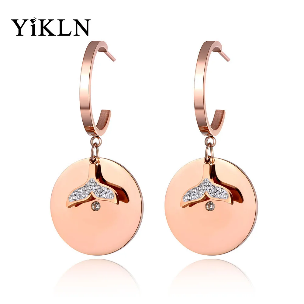 Серьги YiKLN в богемном стиле из нержавеющей стали и титана креативные ювелирные