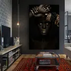 Африканская черная Золотая фотография в гостиной современное искусство декоративные картины Скандинавская стена