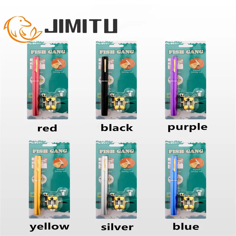 

JUMITU 1M portable pocket telescopic mini fishing rod pen-shaped folding fishing rod with reel