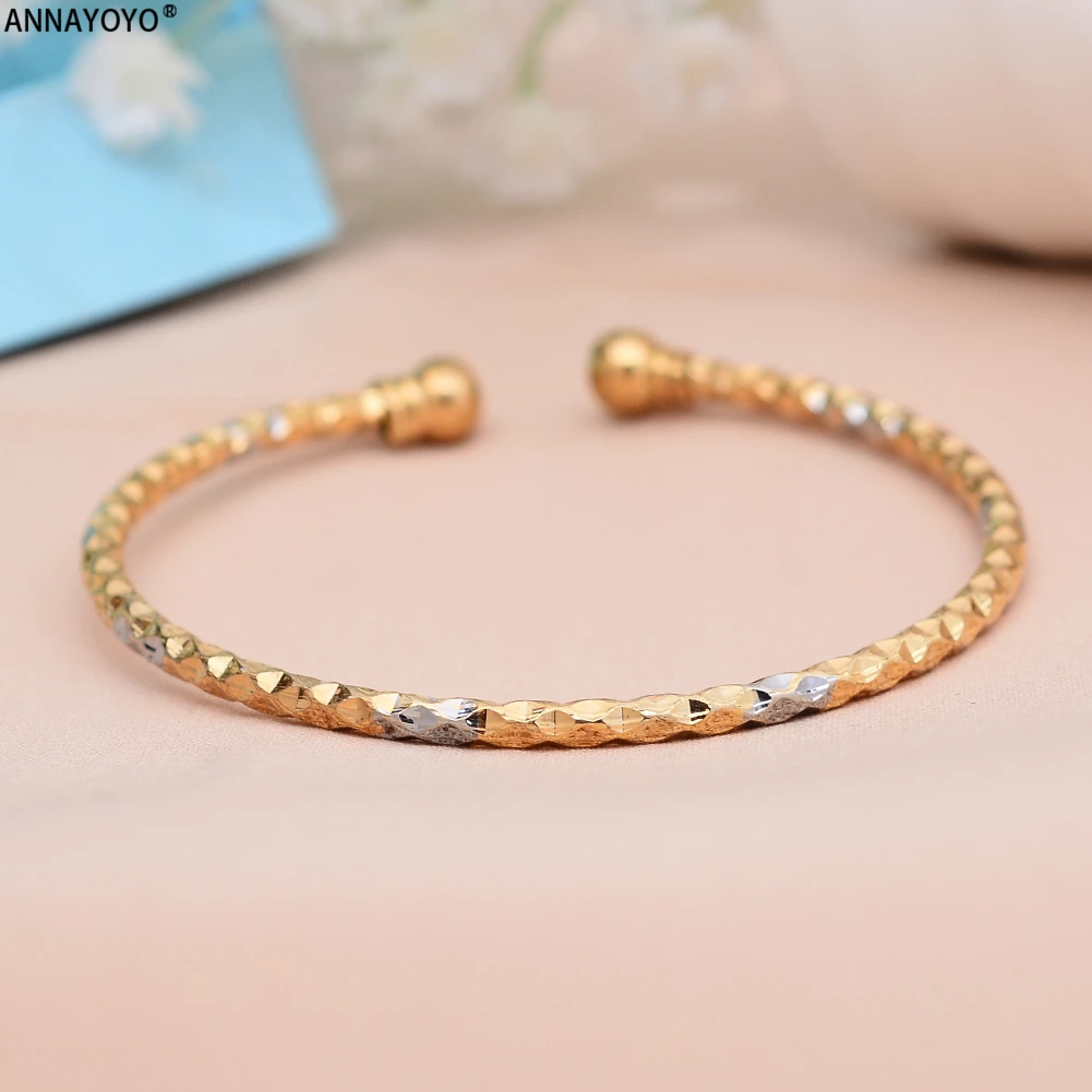 Annayoyo 24k золотой браслет для женщин Дубай невесты свадьба Эфиопский Африка