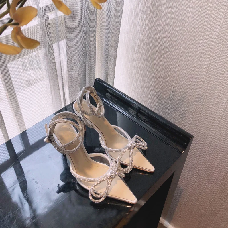 

Ollymurs Bow Crystal High Heel Woman Shoes Wedding Party Fashion Pumps New Luxury Designer Brand Ladies Shoes Genuine Leather