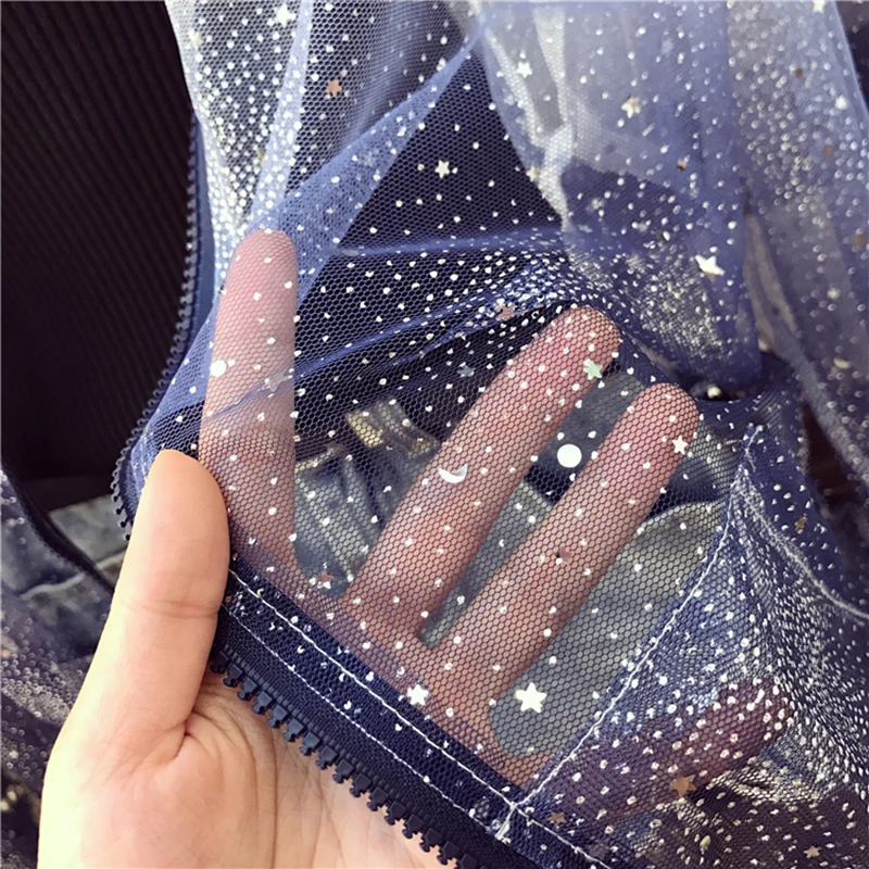 Летняя женская мода размера плюс градиентная сетка со звездами и блестками
