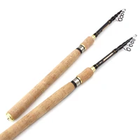 high quality 1 8m 2 1m 2 4m 2 7m spinning rod carbon telescopic fishing rod lure rod wooden handle pole fishing tackle