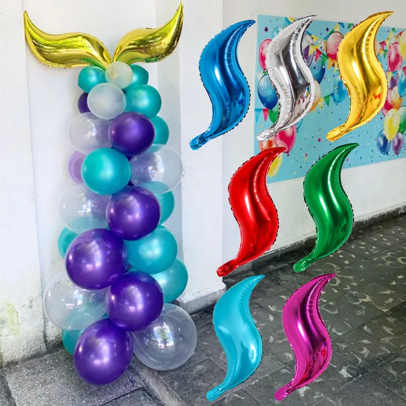 5 шт. 18 дюймов золотистый фиолетовый S-образный надувной шар сделай сам с хвостом