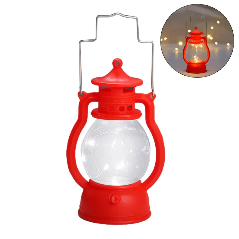

Battery Operated Vintage Hurricane Lantern LED Lantern with Dimmer Switch ABS Material Hanging Lantern for Outdoor Patio H3CF