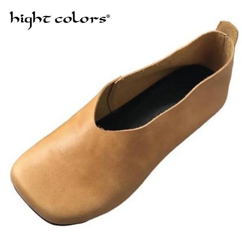 Женские балетки на плоской подошве лоферы из натуральной кожи без застежки