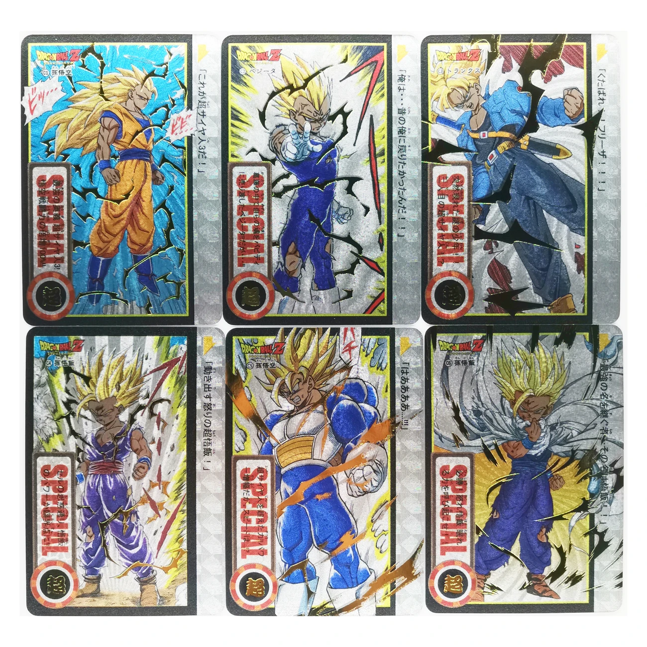 9 шт./компл. Супер Saiyan Goku Dragon Ball Z грубой Flash золочение героев карточной ультра
