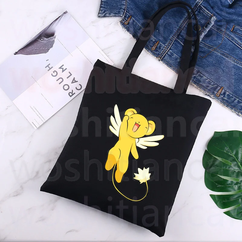

Sakura Magic Girl cosplay Anime Card Captor Shopping Canvas Bag Female Girl Tote Eco Harajuku Shopper Shoulder Bags,Drop Ship