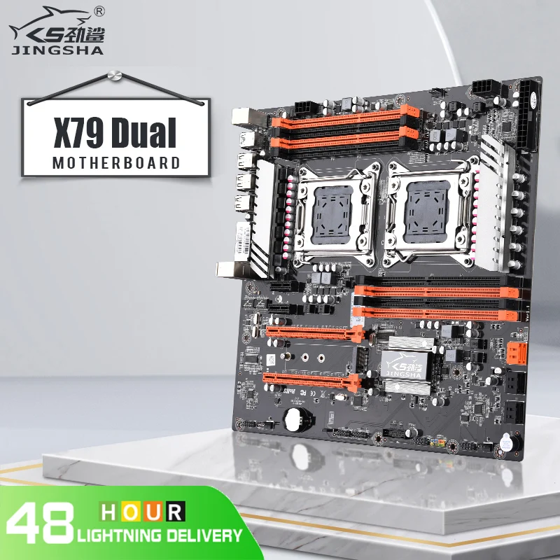 Материнская плата JINGSHA X79 с двумя процессорами LGA2011 SATA3.0 ATX 8 каналов двойной