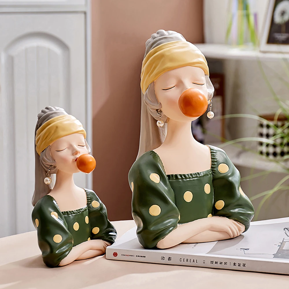 

Nordic Home Decor Bubble Girl Figure Sculpture Home Decoration Accessories for Living Room Valentine's Day Gift for Girlfriend