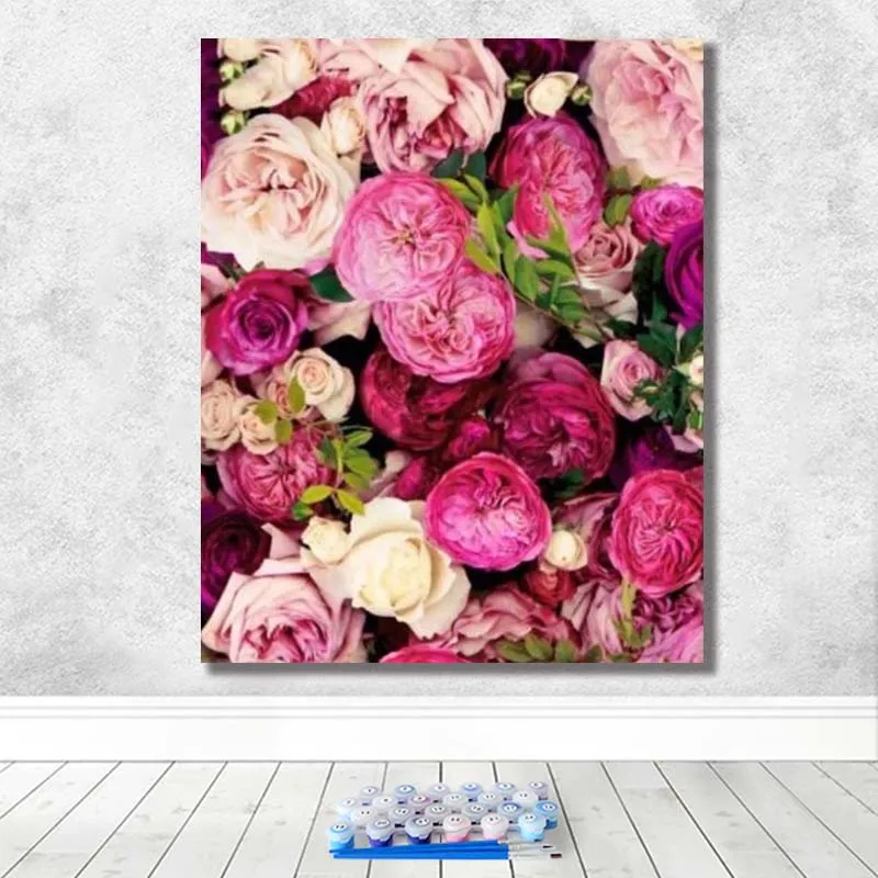 DIY Рисование по номерам с наборами красивое цветение цветка декоративная