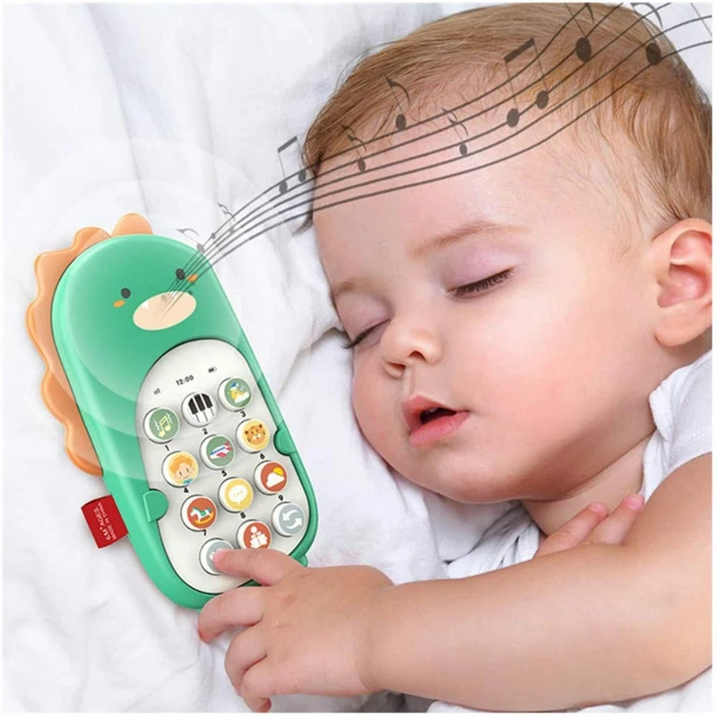 

Baby Phone Toys Dinosaur Dancing Cell Phone with Teether Musical Dancing Educational Interactive Toy for 6M+ Toddlers