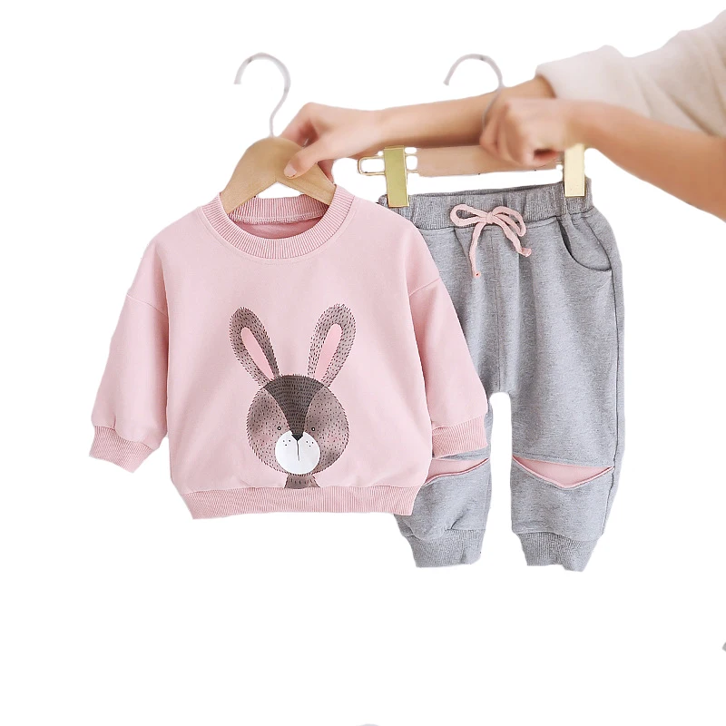 

Toddler Baby Girls Pure Cotton Clothing Set Cartoon Rabbit For Girl 1-4 Years Kids Casual Comfortable Birthday Present Clothing