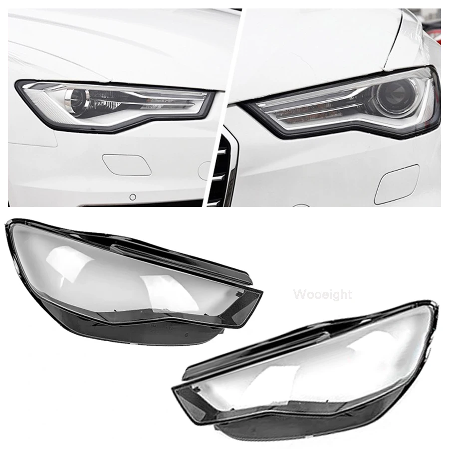 Прозрачная передняя крышка для фар Wooeight сменная Крышка абажур подходит Audi A6L C7PA