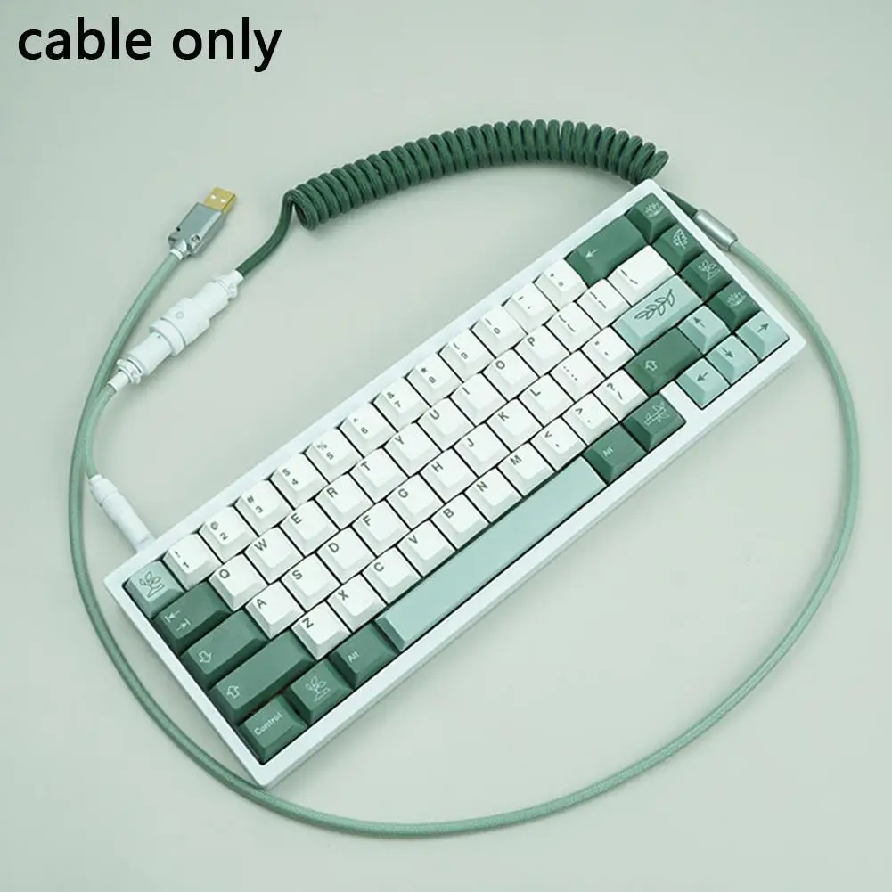 

Handmade Customized Mechanical Keyboard Data Cable For GMK Theme SP Keycaps Matrix Noah Theme Olive Green Color Pc Part