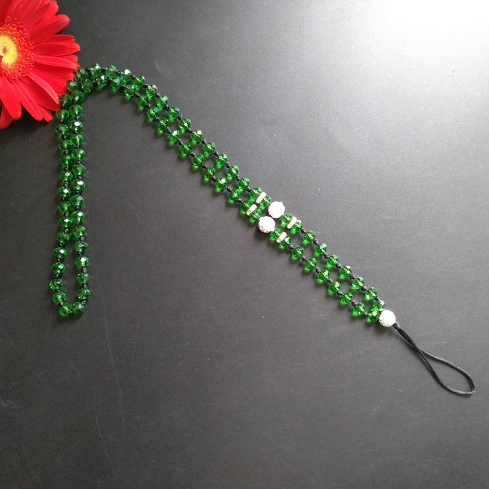 

Crystal hanging neck hand-woven tag key mobile phone lanyard 2020 new 47CM