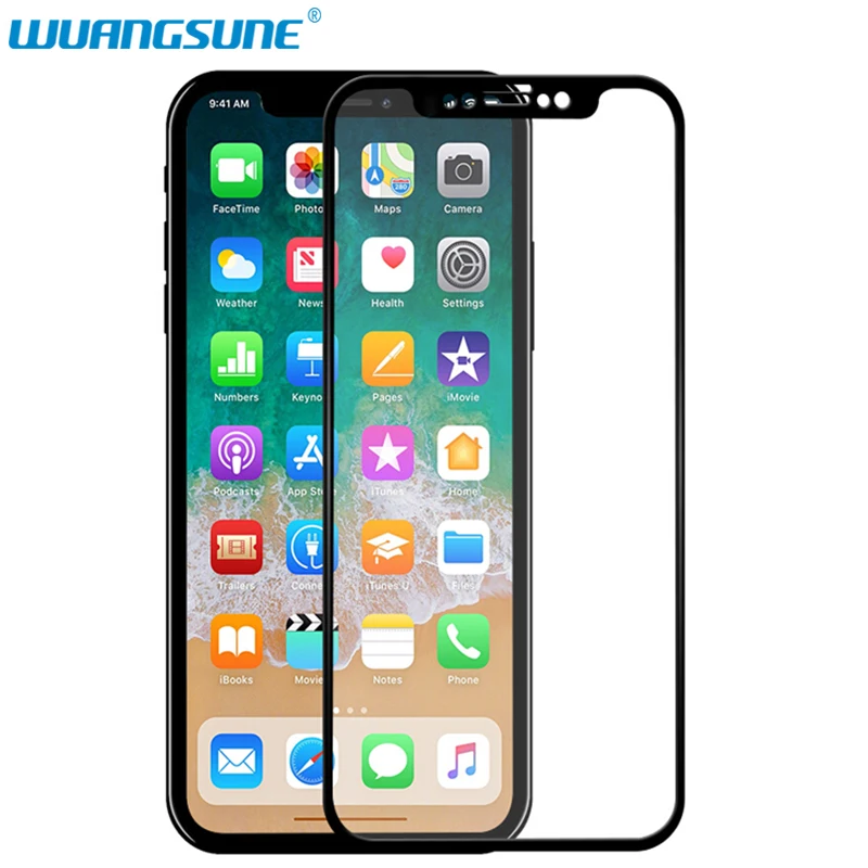 Для iPhone X XS полное покрытие Закаленное стекло Защитная пленка для экрана Apple