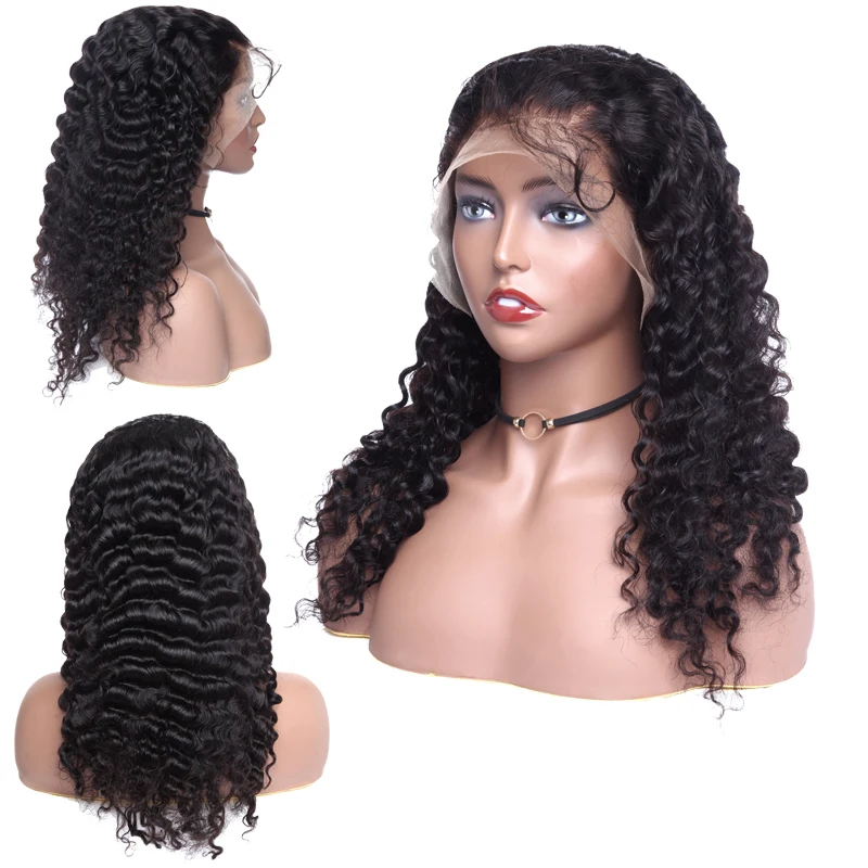 SEGO глубокая волна 360 кружевных фронтальных париков бразильский парик для черных