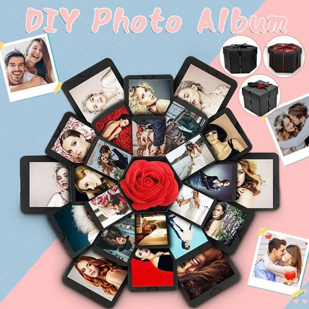 

1 Набор, новинка, шестигранная взрывобезопасная Подарочная коробка «сделай сам» для скрапбукинга, фотоальбома для Дня святого Валентина, св...