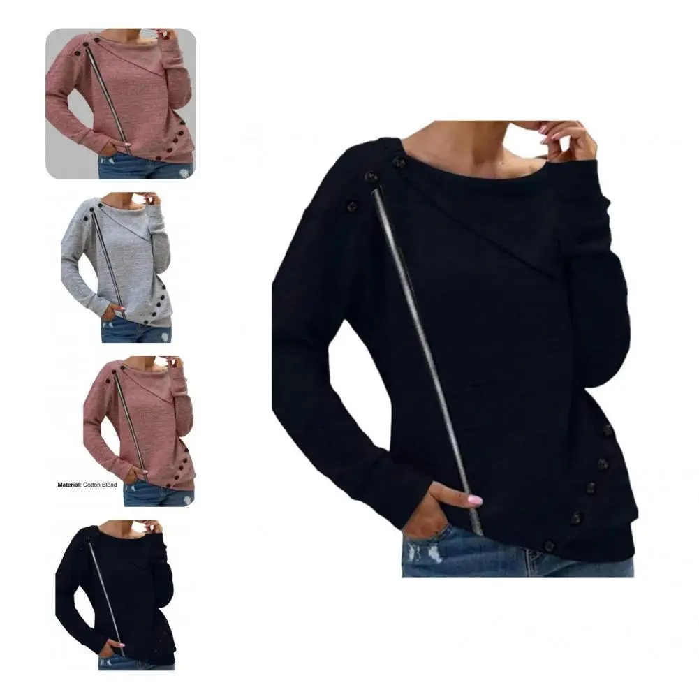 

Trendy Large Lapels Solid Color Casual Blouse Basic Blouse Skin-Touch Breathable