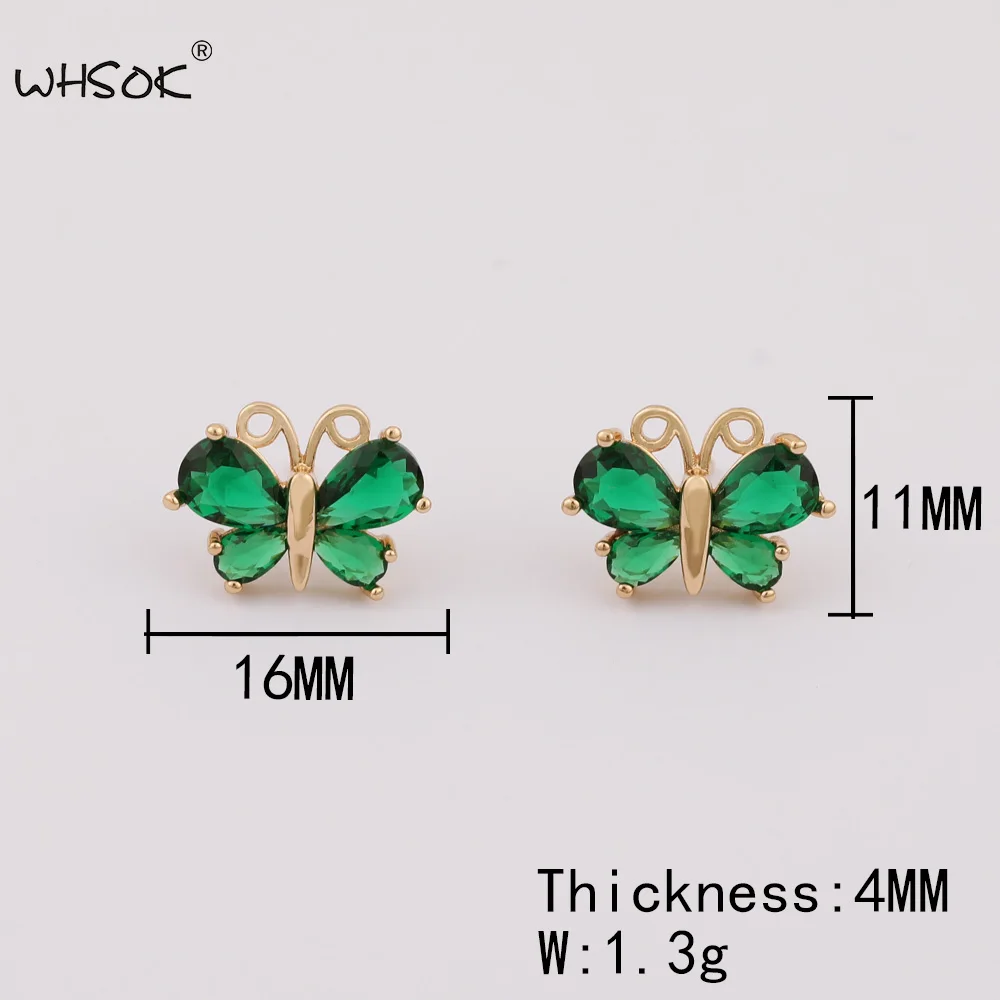 WHSOK 40Pcs 11*16MM Jewelry Accessories/Earring Findings/Colored/DIY Making/Butterfly Shape/Hand Made/Crystal Earrings Stud