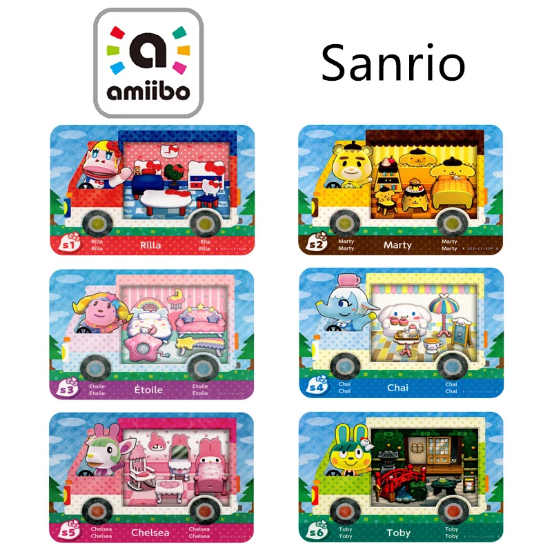 

3pcs/set 6Pcs/set Sanrxo X S1~S6 Animal Croxxing Card RV Car Sanrioed NFC Tag Full For NS Switch Fast Shipping