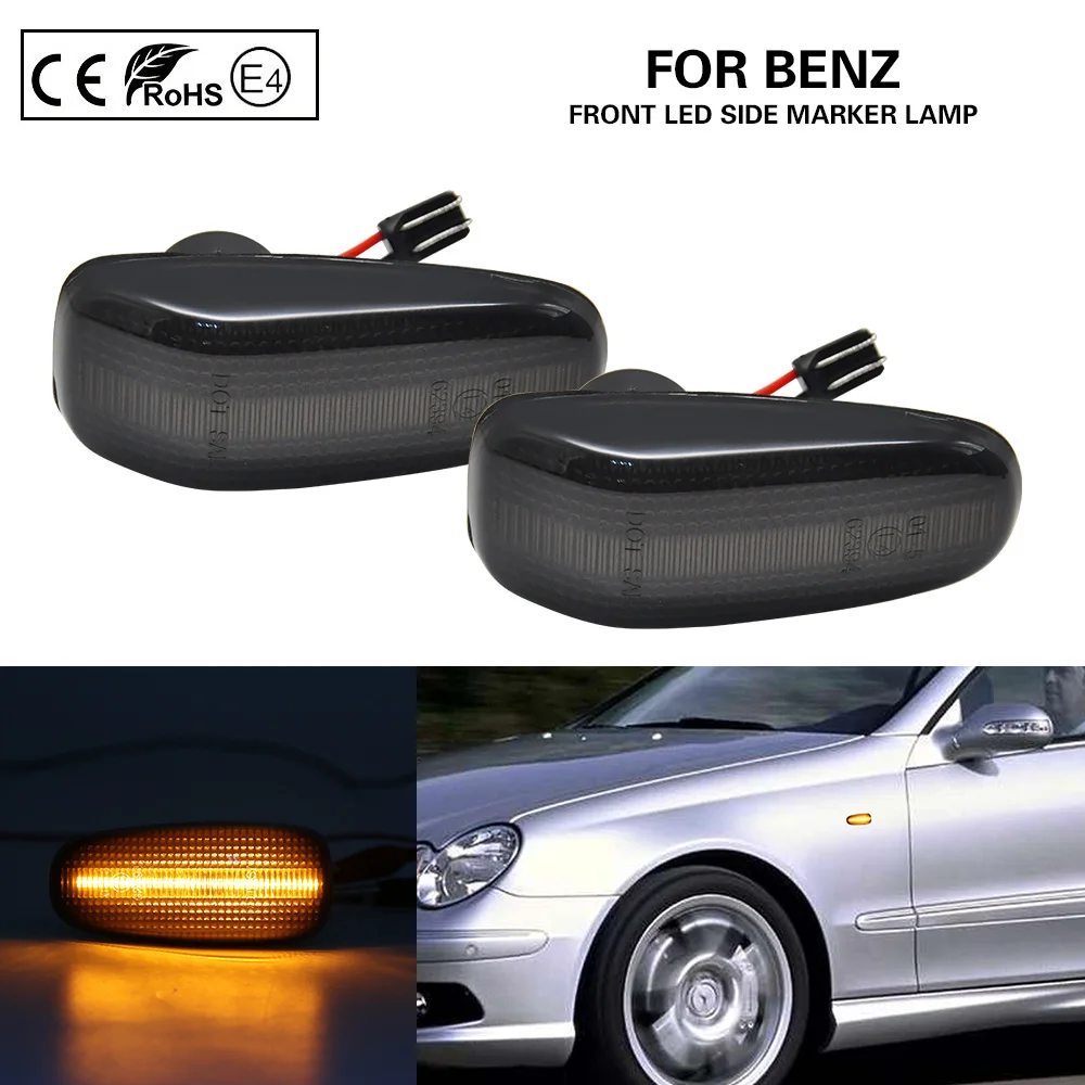 Копченый крыло 2x Светодиодный Боковой габаритный фонарь указатель поворота