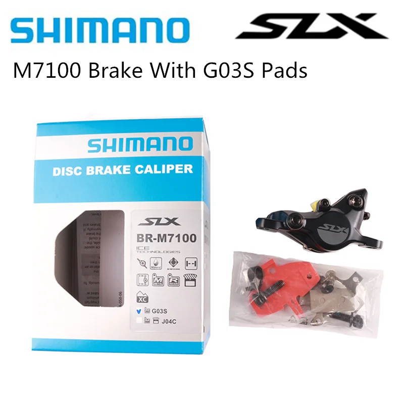 Тормоз SHIMANO DEORE SLX M7100 гидравлический дисковый для горного велосипеда с колодками