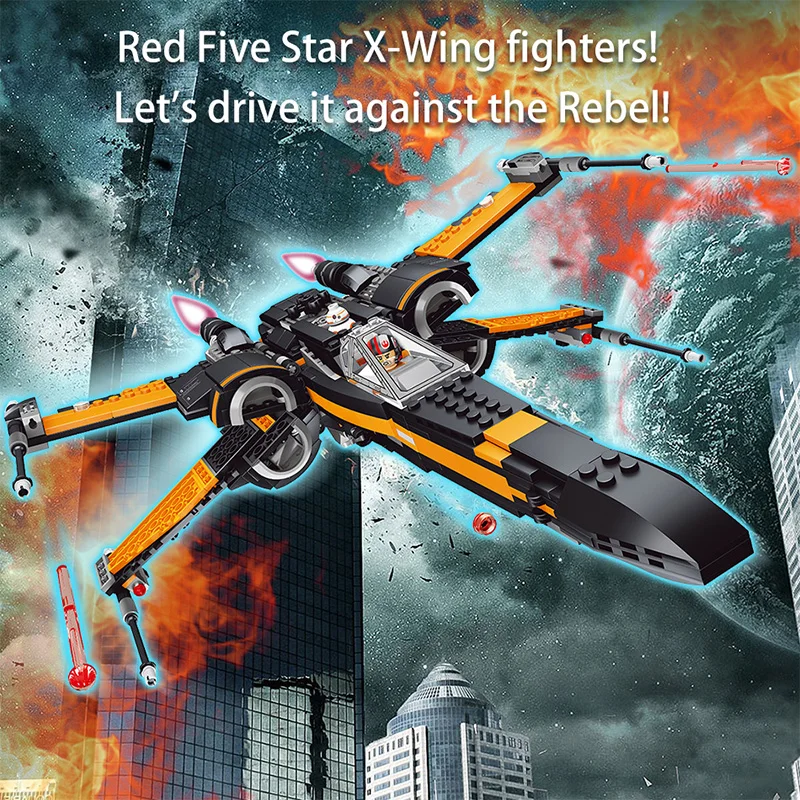 Poe X-wing Fighter Starwars совместимы с Lepining строительные блоки кирпичи Собранный Звездные