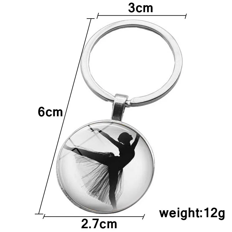 Балет брелок для девушек Высокое качество диск стеклянный кулон ювелирные