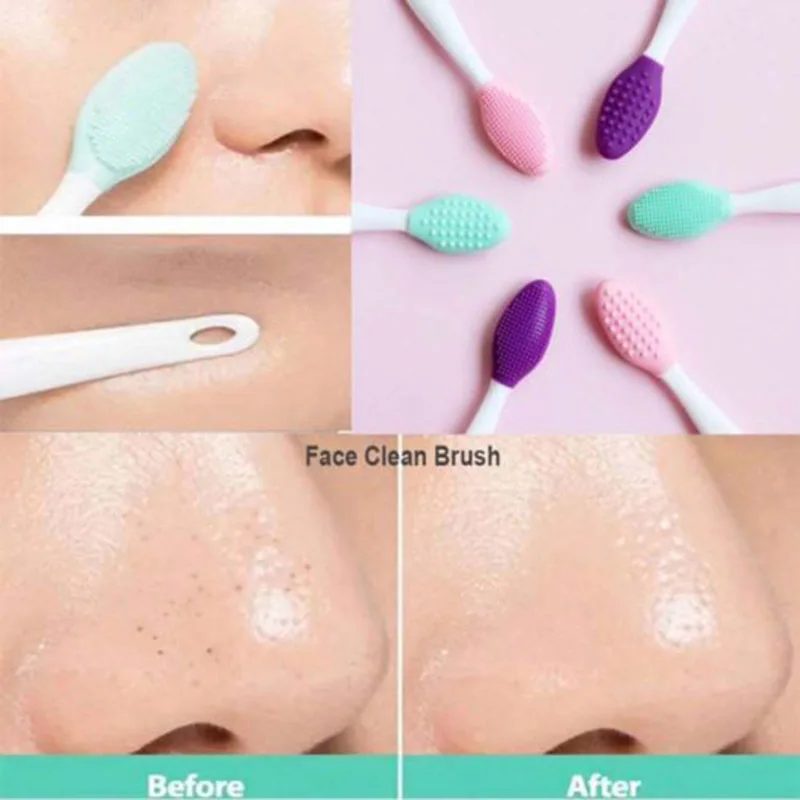 

2019 Hot Sale 2Pcs Silicone Face Cleaner Brush Exfoliating Blackhead Facial Cleaning Tool High Quality New Arrival t6