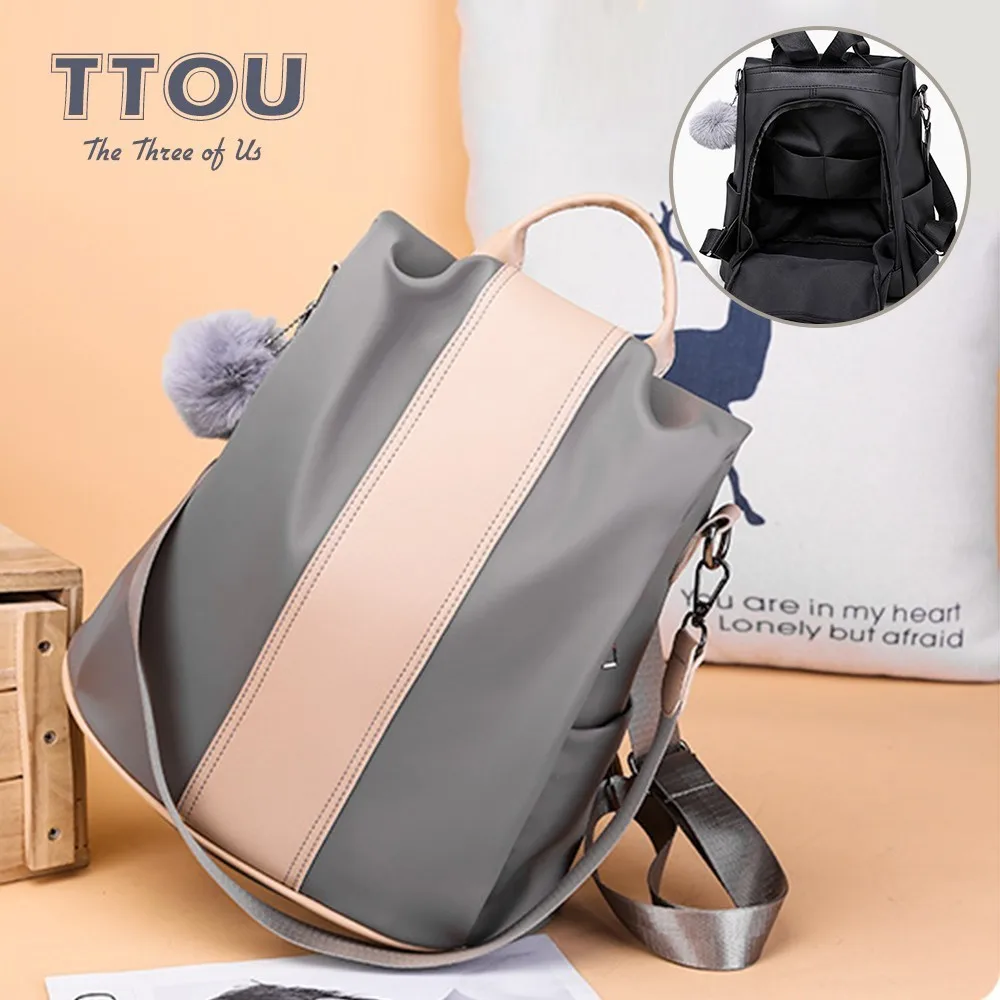 Модный качественный кожаный женский рюкзак TTOU с защитой от кражи вместительная