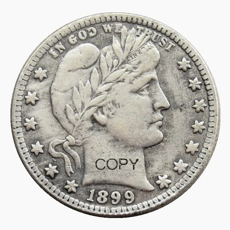 

US 1899 P/S/O Barber Quarter Dollars Silver Plated Copy Coin