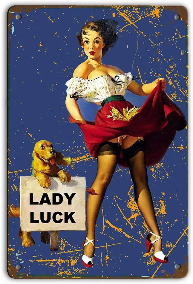 

Angeloken Sexy Lady tin Sign. Metal Vintage Garage Sign, can be Used for Home, Front Desk, bar, Bedroom, etc.