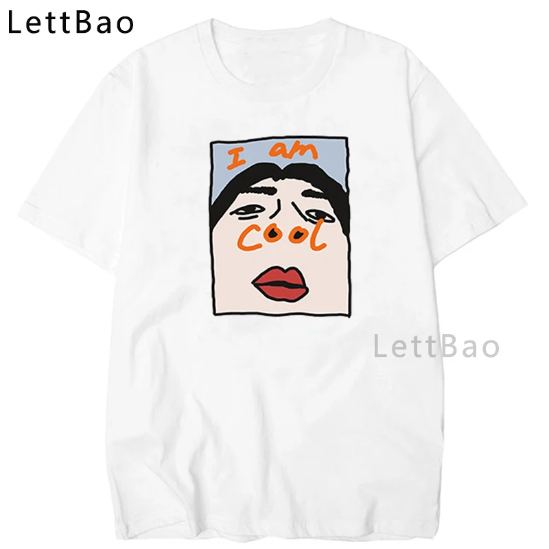 LettBao I Am крутая забавная футболка удобные мужские топы Хлопковая мужская Ulzzang с