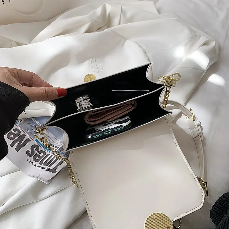 

Women's premium texture luxury shoulder bag 2021 new fashion designer pure color chain handbag all-match messenger bag