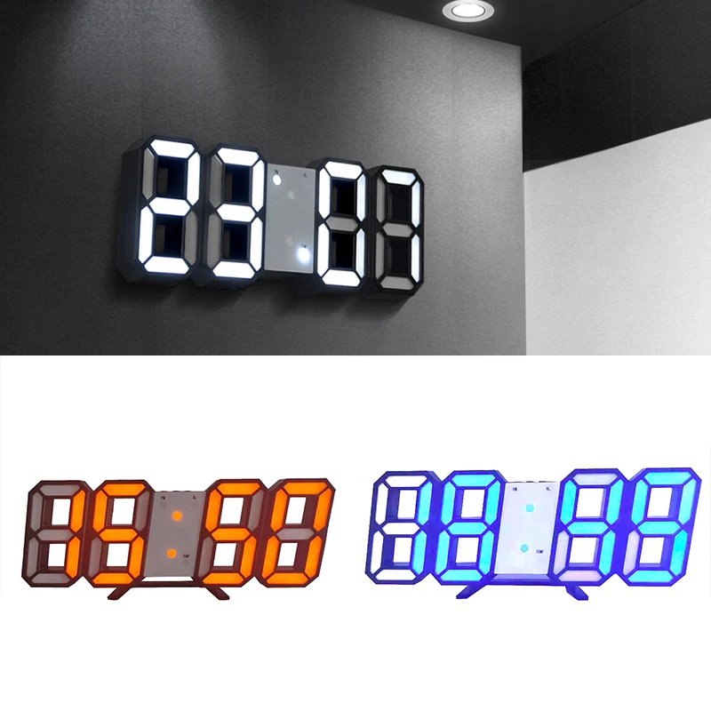 Acrylic Alarm Clock USB 5V Home Office Bedroom Desk Table Large Decor 3D | Дом и сад