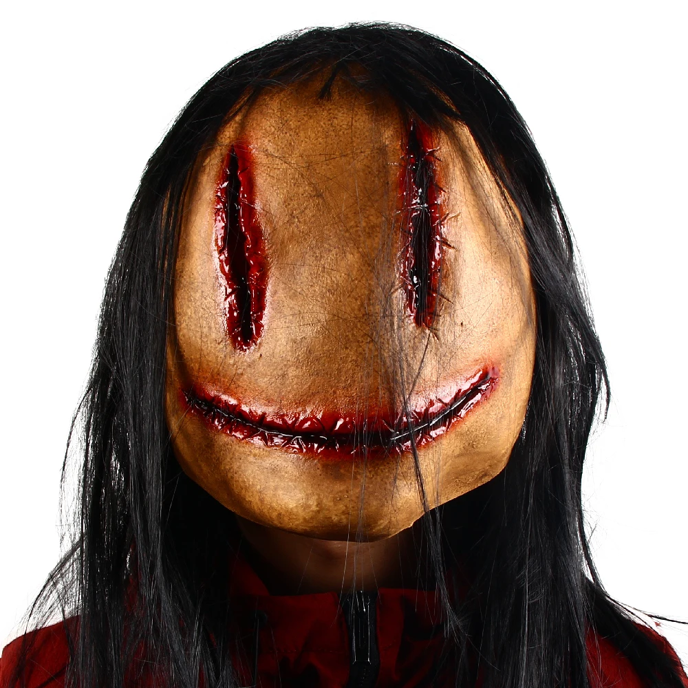 Halloween Horror Fancy Dress maschera da festa sanguinante Horror Smiley Cosplay puntelli di Costume ingannevoli