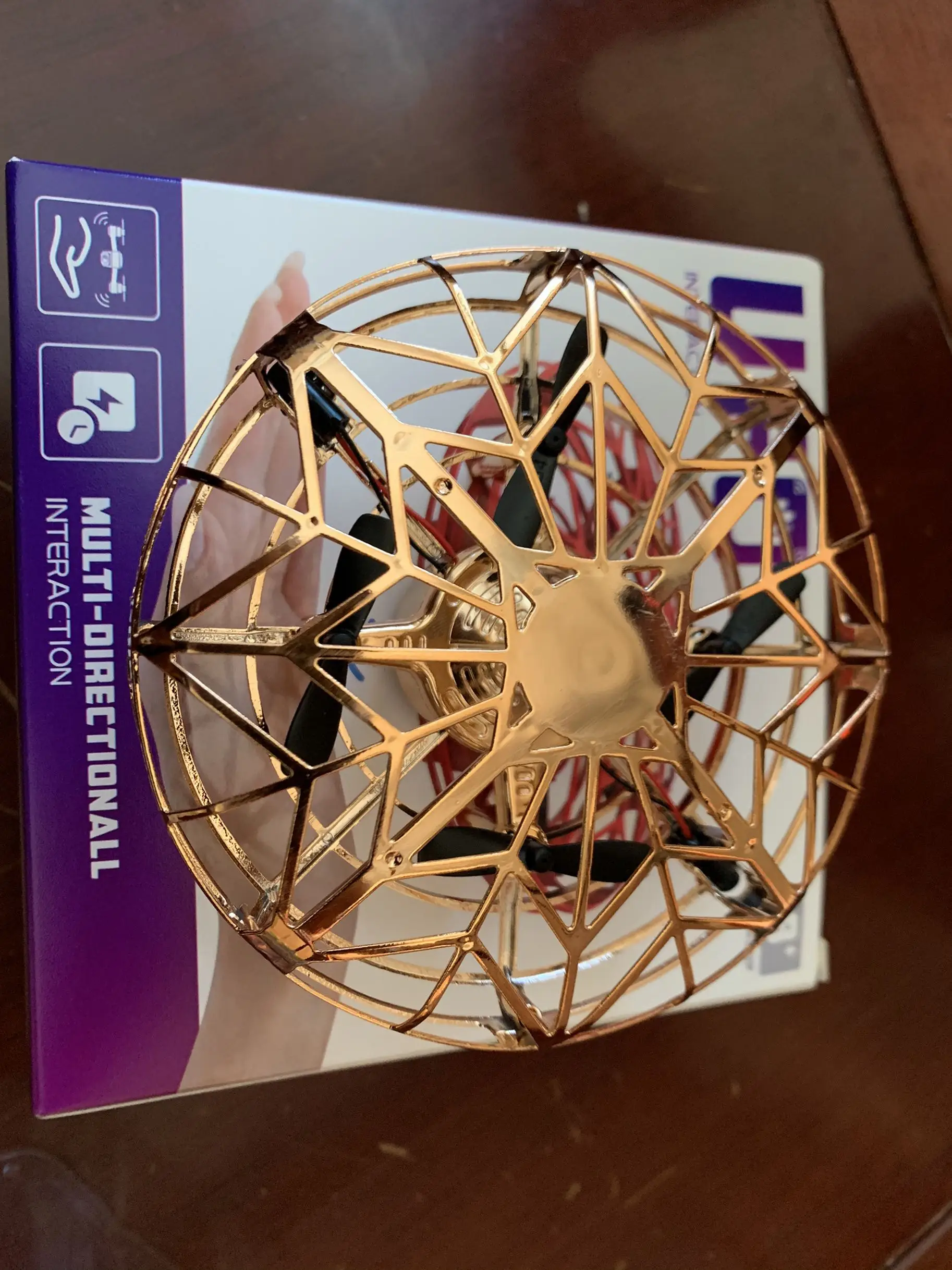 gold surround Мини-Дрон Quad Индукционная Левитация НЛО светодиодный светильник usb зарядка дети подарок на день рождения игрушки для мальчиков девочек взрослых - Цвет: gold surround