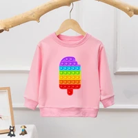 hot family games pop it print child pullover rainbow pop fidget tops harajuku unzip game sweatshirt fashion street wear clothing