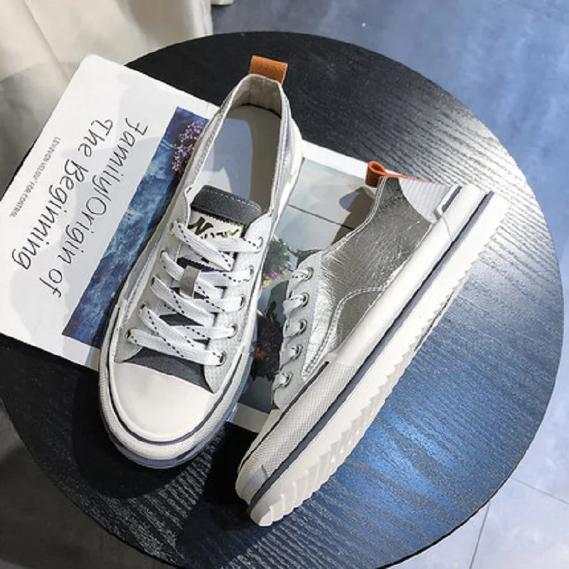 Маленькие белые туфли Новинка 2020 года сезон весна парусиновая повседневная