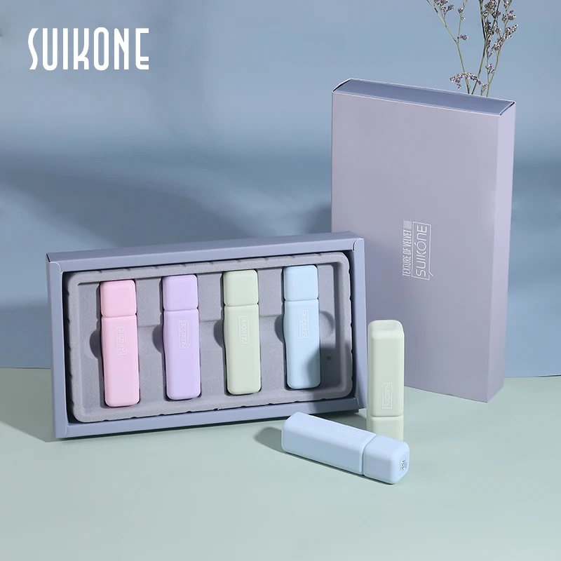 Набор бархатной матовой помады от Suikone Macaron оранжевый красный фиолетовый