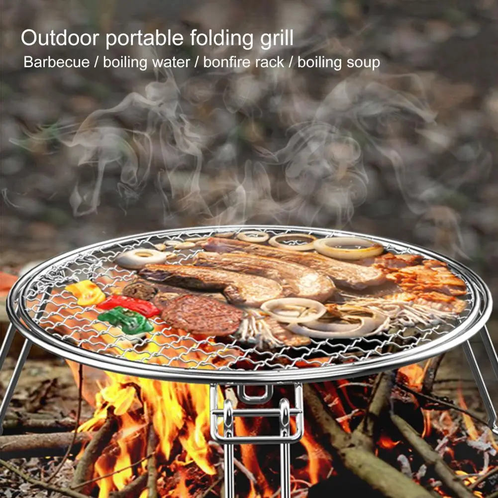 

Stainless Steel BBQ Rack Mini Foldable Barbecue Grill Simple Barbecue Rack Outdoor Barbecue Grill for Camping Tools