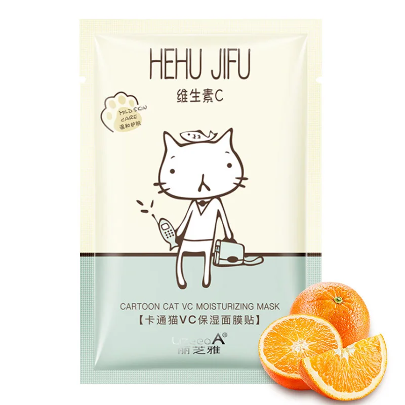 Cat 1 шт. Мультяшные маски для лица, коллагеновая эссенция, омолаживающая маска для лица, отбеливание, увлажнение, укрепление, контроль жирности, маска для лица, уход за кожей - Цвет: Cat